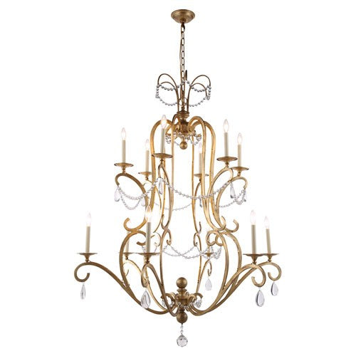 Golden Iron 43-Inch 12-Light Chandelier