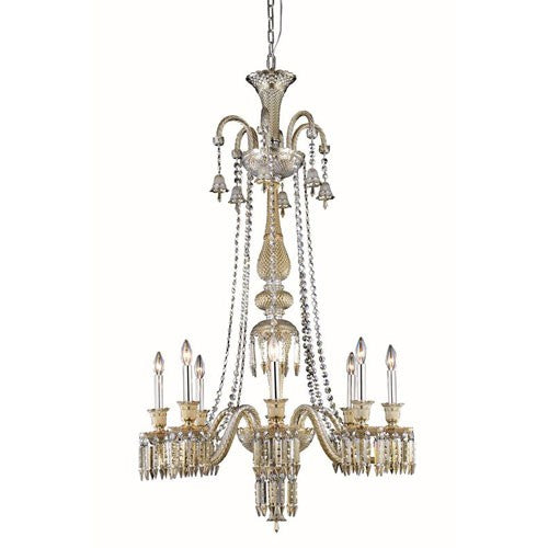 Golden Teak Eight Light 53-in Chandelier