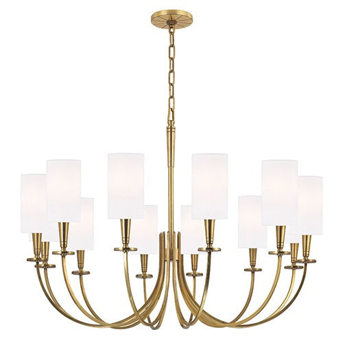 12-Light Chandelier with White Shade