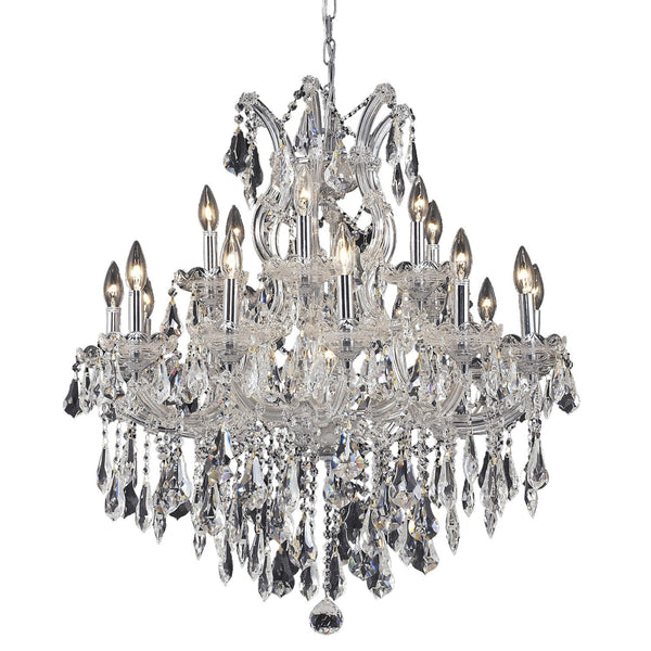 Maria Theresa Chrome Nineteen-Light 30-Inch Chandelier with Royal Cut Clear Crystal