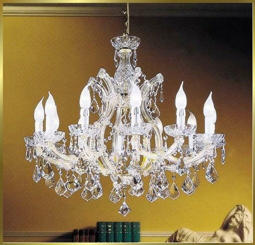 12 Lights Maria Theresa crystal chandelier dressed with clear crystals