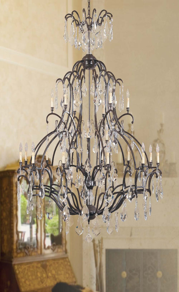 21 Lights Versailles crystal Chandeliers dressed with crystal pendants