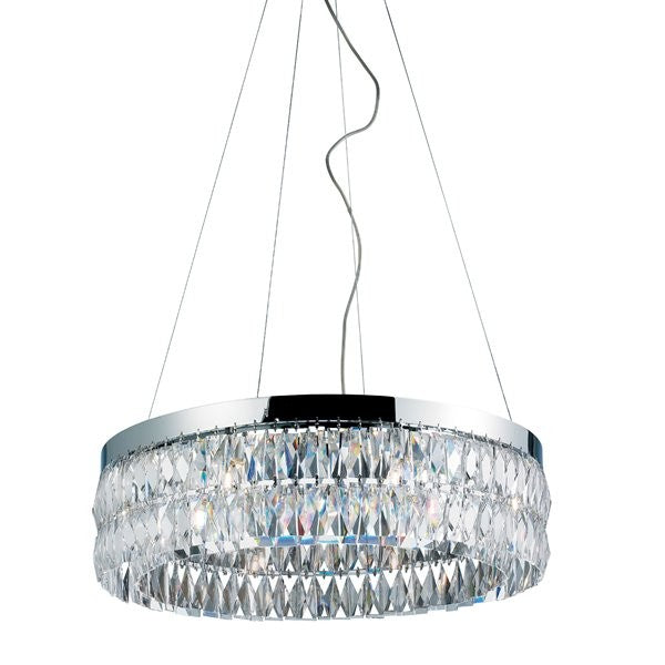 Polished chrome 8 Light contemporary crystal Chandelier