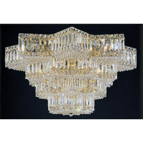 Gold 29-Light Clear Gemcut Flush Mount Light, 29.5W x 16H x 29.5D