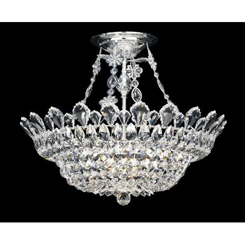 Schonbek Trilliane Silver 10-Light Clear Spectra Crystal Semi-Flush Light, 24W x 19H x 24D