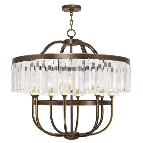 Ashton Hand Painted Palacial Bronze 32-Inch Eight-Light Pendant