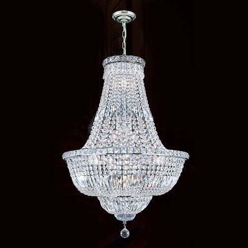 22-Light Chrome Finish with Clear-Crystals Chandelier