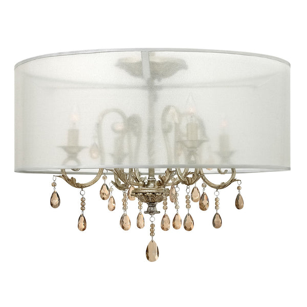 Silver Leaf Four Light Flush Mount