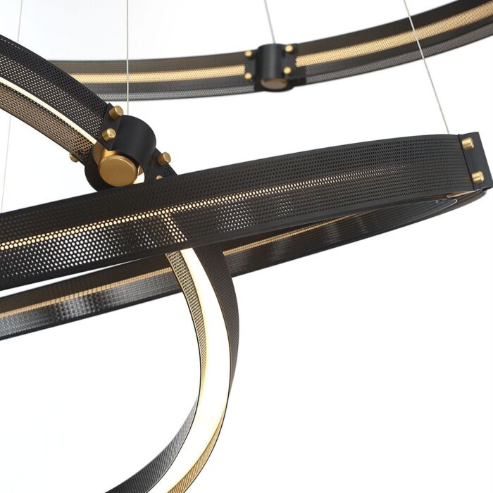 Admiral LED Chandelier in Matte Black Gold by Eurofase