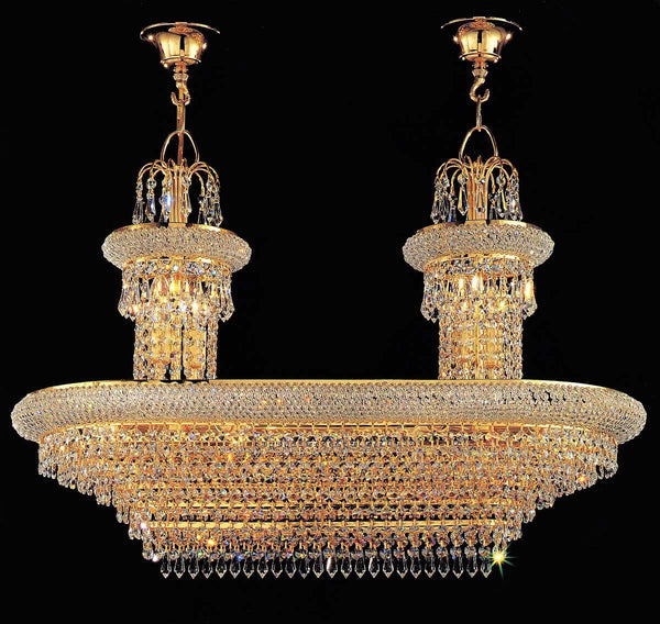 18 light crystal chandelier in gold plated finish