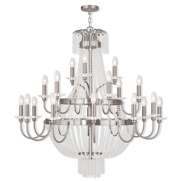 Brushed Nickel 42-Inch 21-Light Foyer Chandelier