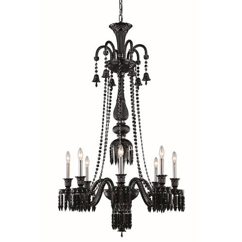 Majestic Elegant Cut Crystal Black Eight Light