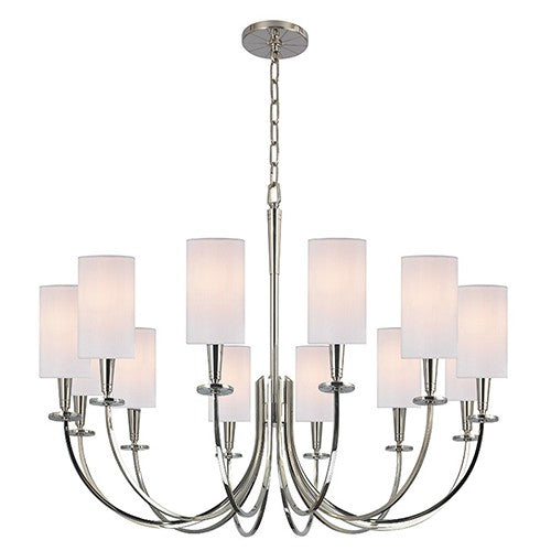 12-Light Chandelier with White Shade