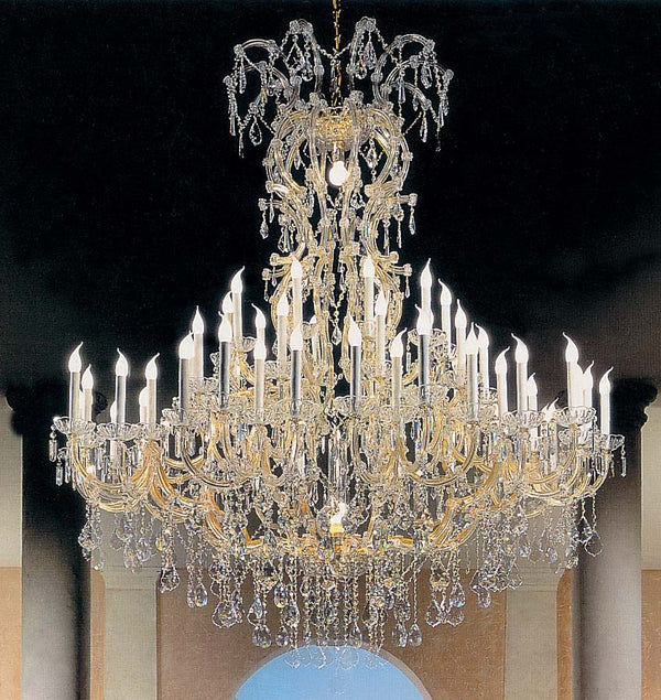 62 Lights Maria Theresa crystal chandelier dressed with clear crystals