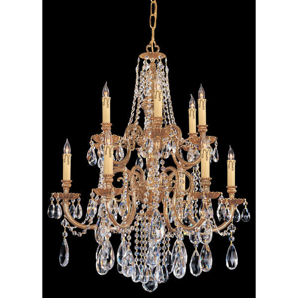 Novella Ornate Cast Brass Six-Light Chandelier with Swarovski Strass Crystal