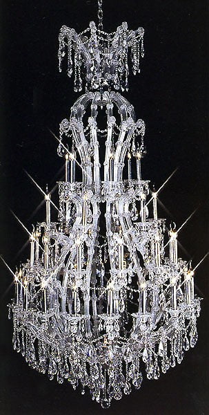 Polished chrome Maria Theresa chandelier dressed with chinese number one crystal