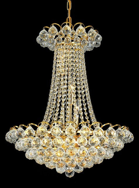 13 Light crystal chandelier gold plated