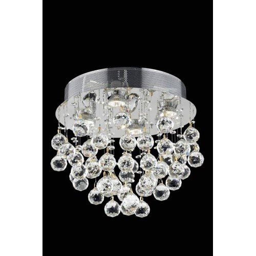 Galaxy Spectra Swarovski Crystal Chrome Four Light 14-in Flush Mount Fixture