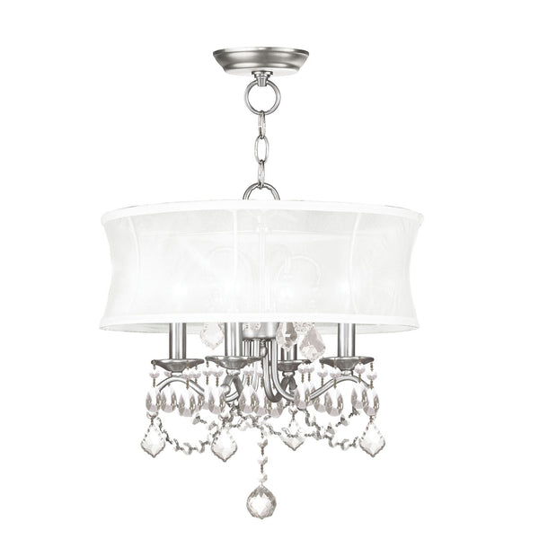 Brushed Nickel Four-Light Convertible Semi-Flush