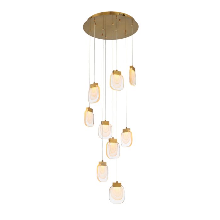 Eurofase Paget 9-Light Chandelier in Gold