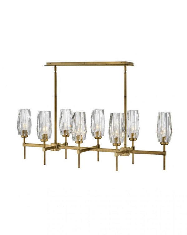 Linear Chandelier, 8-Light, Heritage Brass, 46"W (38256HB 9Q3N9)