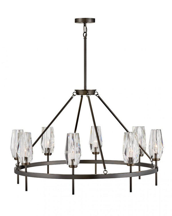 Up Chandelier, 8-Light, Steel, 36"W (38258BX 9U699)