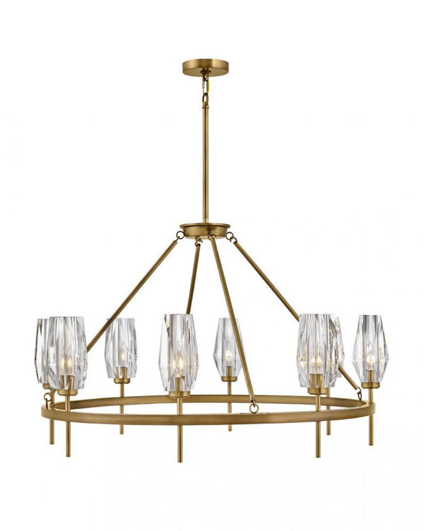 Up Chandelier, 8-Light, Heritage Brass, 36"W (38258HB 9Q3NA)