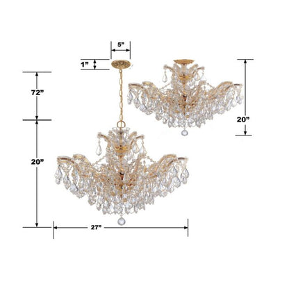 Maria Theresa 6-Light Chandelier in Gold