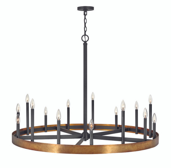 Ring Chandelier, 15-Light, Black, 45.25"W (3865WA 9M3XW)