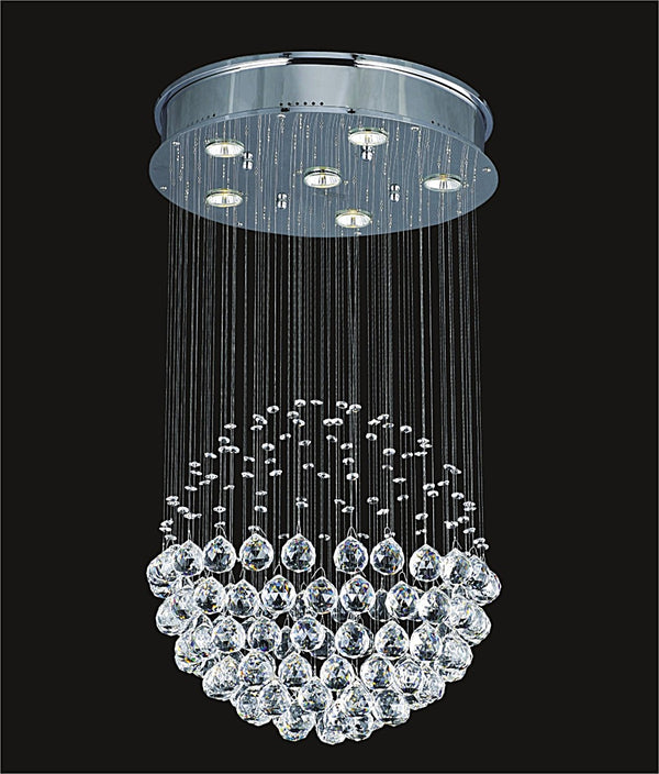 6 light Galactic Crystal Chandelier chrome plated base