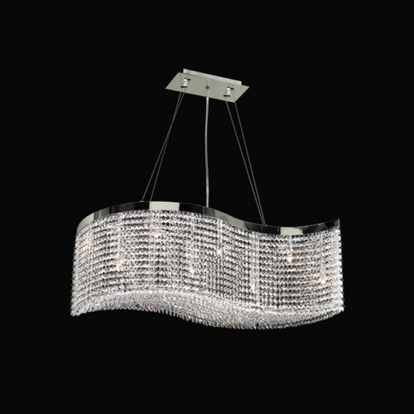 8 light Polished chrome crystal chandelier