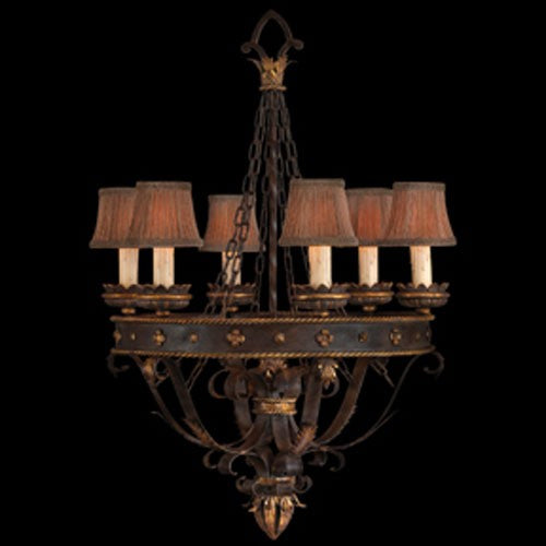 Castile Six-Light Chandelier in Gold Leaf Finish