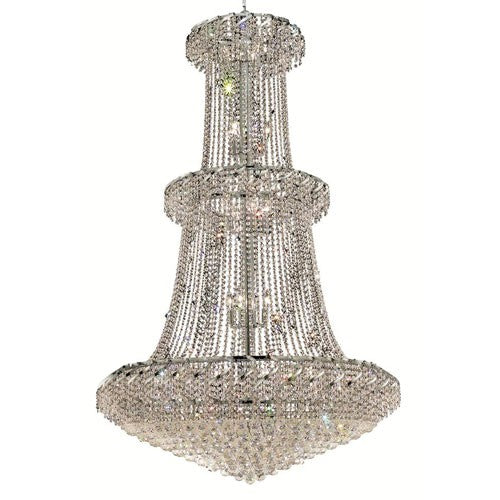 Belenus Chrome Thirty-Two Light 42-Inch Chandelier with Royal Cut Clear Crystal