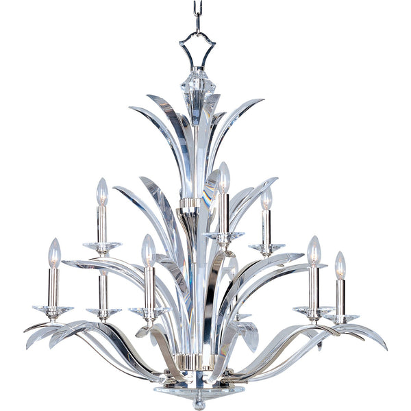 Paradise Plated Silver Nine-Light Chandelier