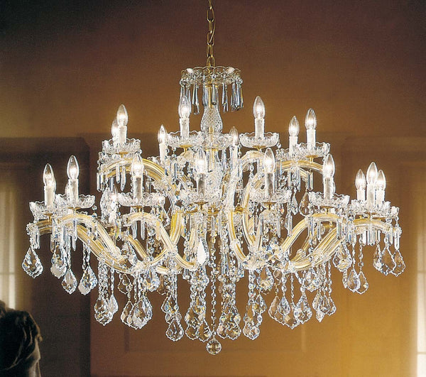 24 Lights Maria Theresa crystal chandelier dressed with clear crystals