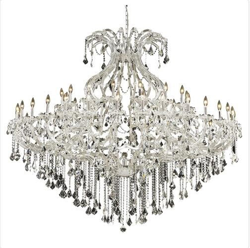 Chrome Forty-Nine Light 72-Inch Chandelier with Royal Cut Clear Crystal