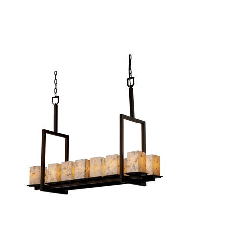 14-Light Dark Bronze Tall Bridge Chandelier