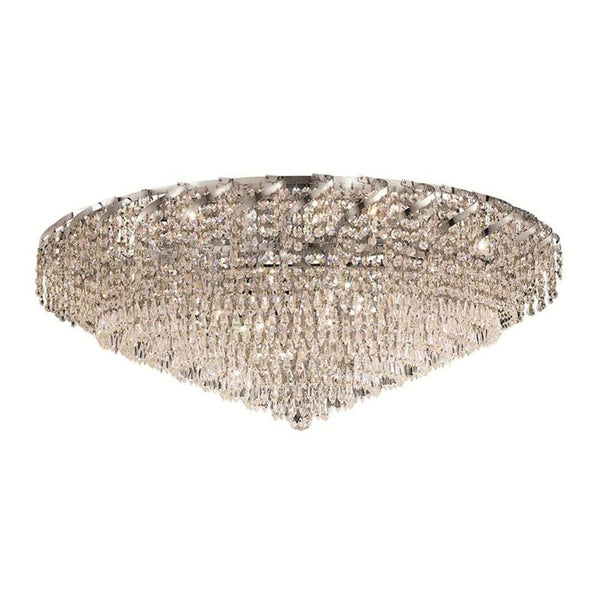 Belenus Chrome Twenty-Eight Light 36-Inch Flush Mount with Royal Cut Clear Crystal