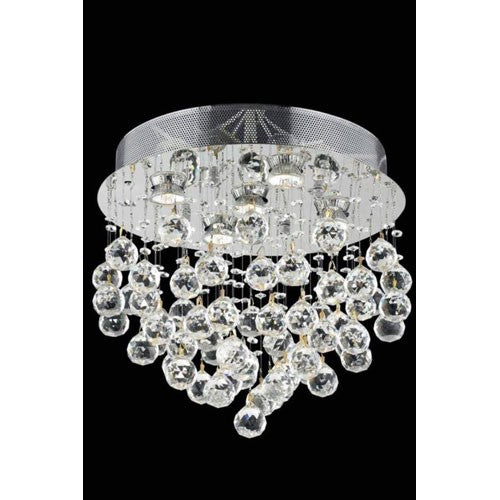 Galaxy Swarovski Elements Crystal Chrome Five Light 16-in Flush Mount Fixture