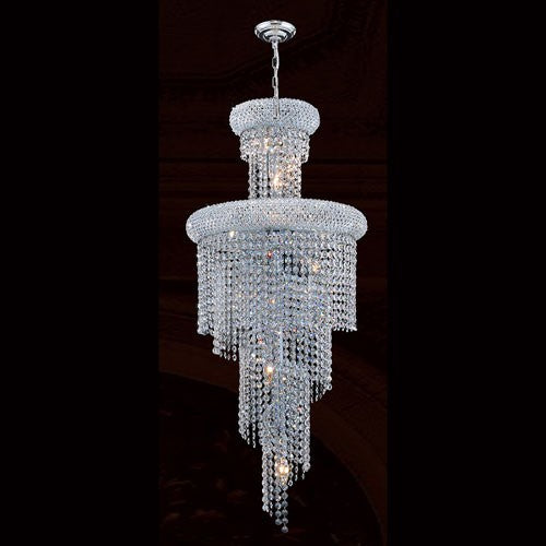 10-Light Chrome Finish with Clear-Crystals Chandelier