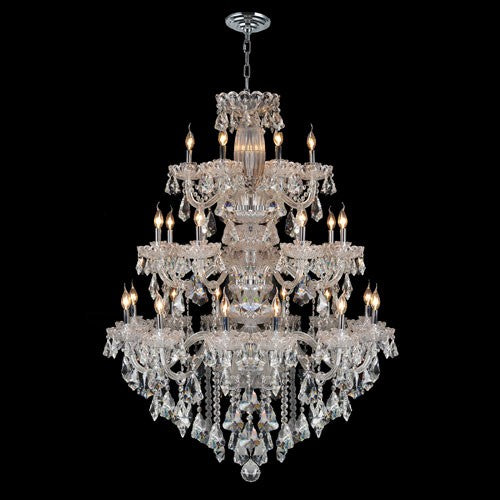 Chrome Finish with Clear-Crystals Chandelier