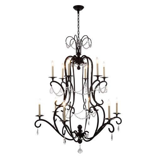 Bronze 43-Inch 12-Light Chandelier