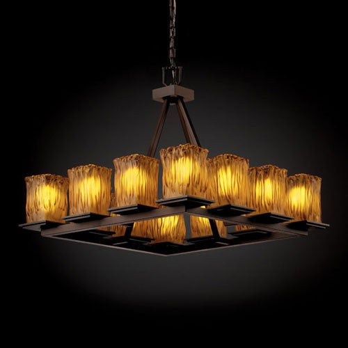 Group Veneto Luce Montana 12-Light Dark Bronze Short Ring Chandelier