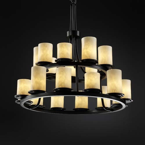 wenty-One Light Two-Tier Ring Chandelier