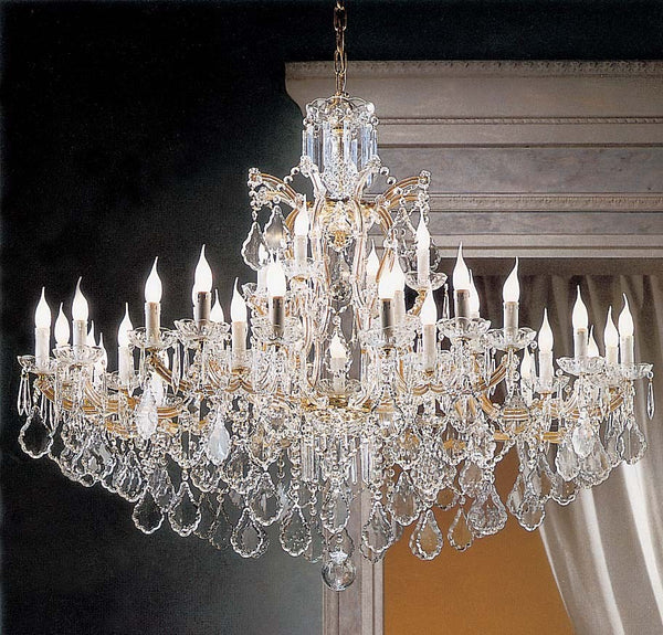 45 Lights Maria Theresa crystal chandelier dressed with clear crystals