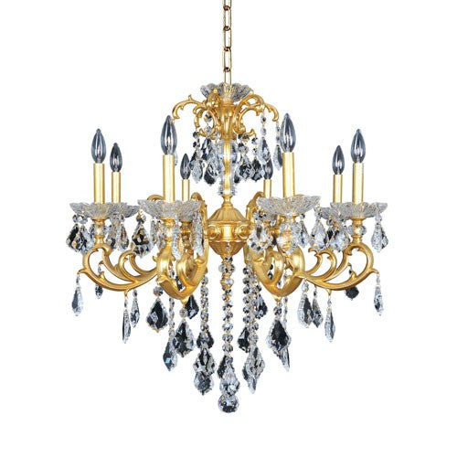 Praetorius French 24K Gold Eight-Light Chandelier with Firenze Clear Crystal