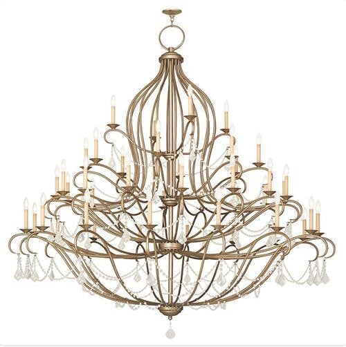 Silver Leaf 79.5-Inch 44-Light Grand Foyer Chandelier