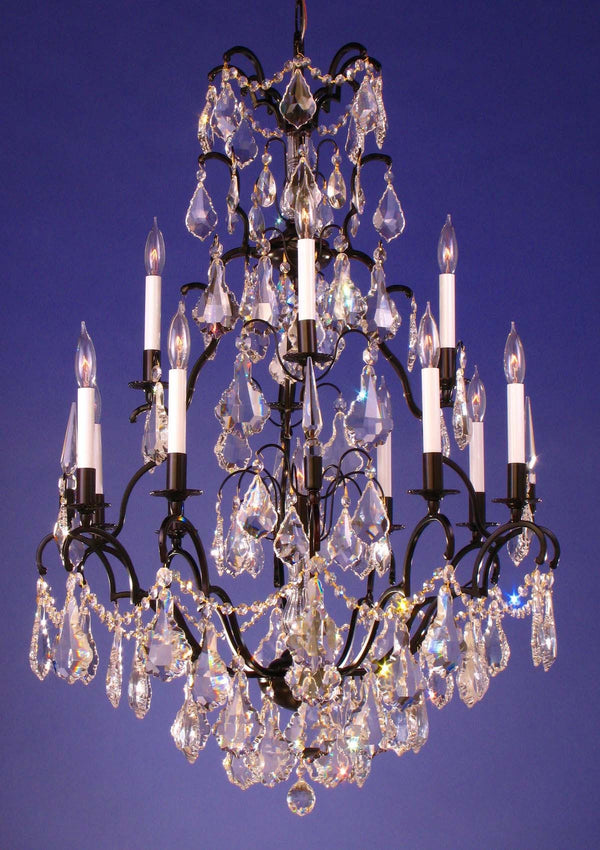 13 lights crystal chandelier in gold plated finish