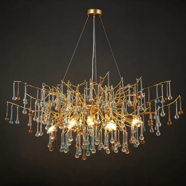 Modern Crystal Chandelier Round Branch Chandelier Lighting