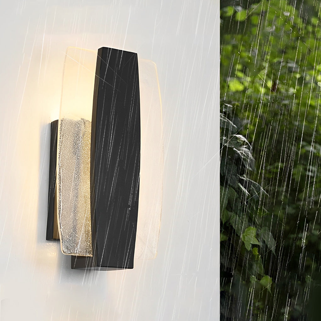 Waterproof LED Handmade Bubbles Glass Black Modern Outdoor Wall Light